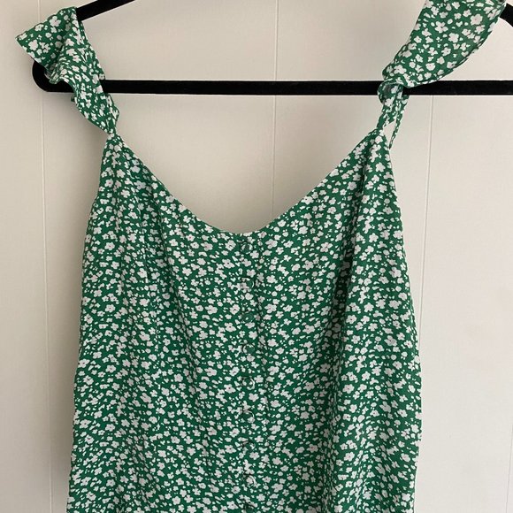 Banana Republic Tops - NWT Banana Republic M Green Floral Button Smocked Tank